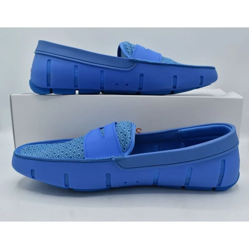 SWIMS Mens Size 15 Printed Penny Loafer‎ Sail Blue Slip On Loafers Shoes